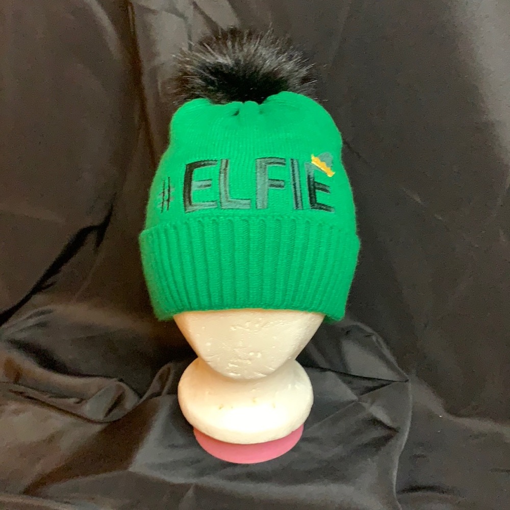 #Elfie green knit beanie style Christmas hat